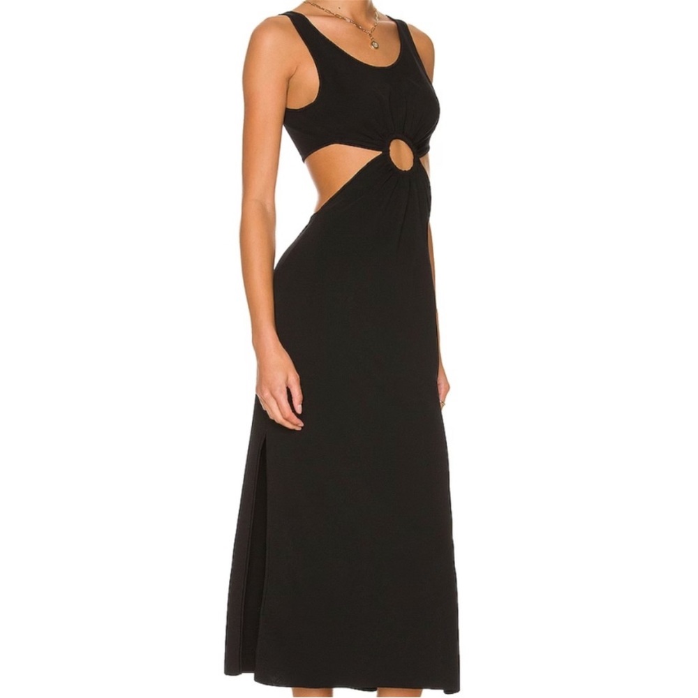SOLID & STRIPED Black Backless Cutout Midi Dress - image 2